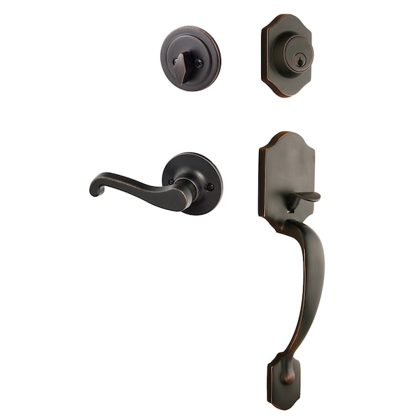 Sure-Loc Hardware Sure-Loc Hardware Coral Handleset, Sage Lever Handleset Trim, Vintage Bronze, Left Hand CR507-SG LH 11P - main